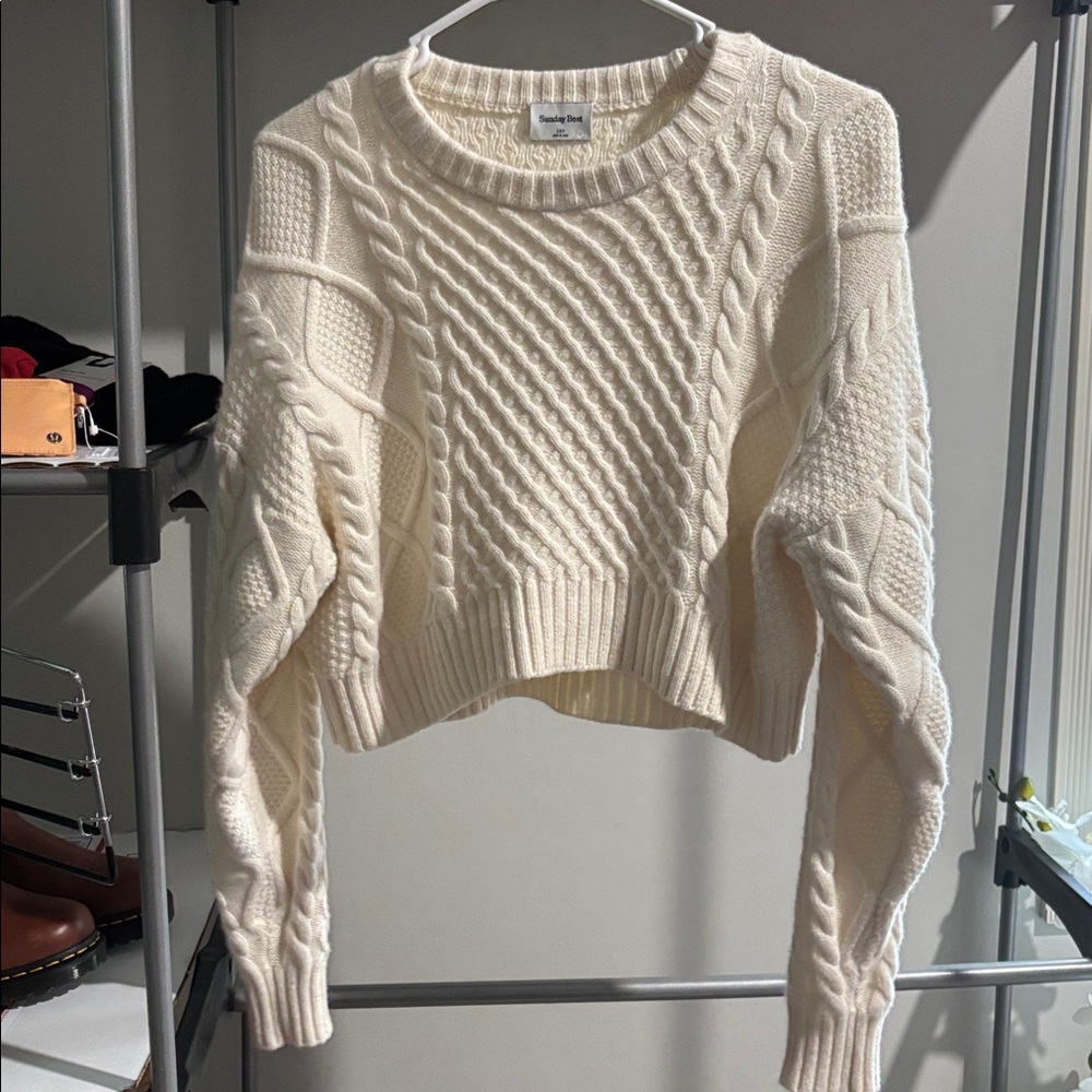 Sunday Best by Aritzia Merino Wool Peggy Cropped Sweater - Picture 3 of 4